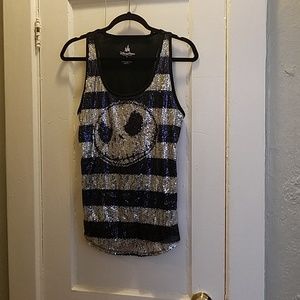 Disney Sequin Jack Skeleton Sleeveless Top